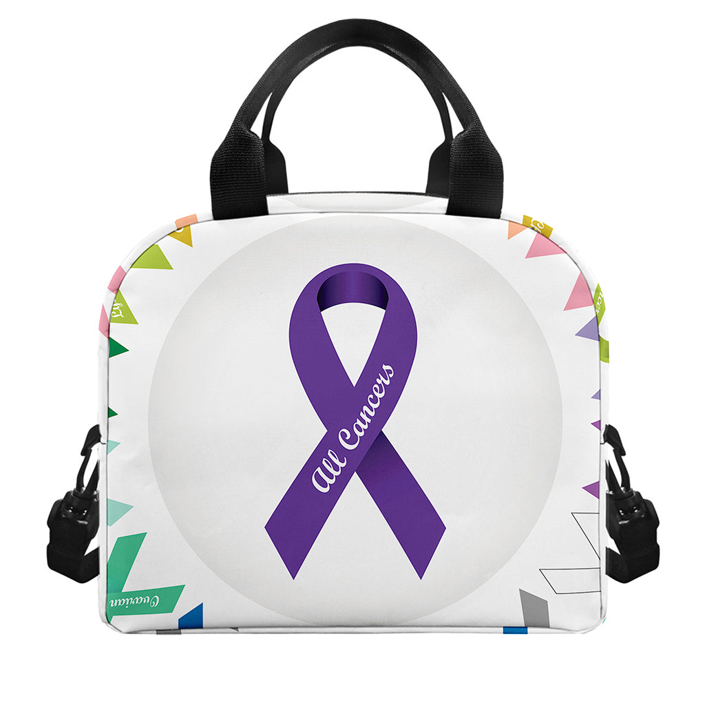 All Cancer Awareness Ribbons Print Insulated Lunch Bag