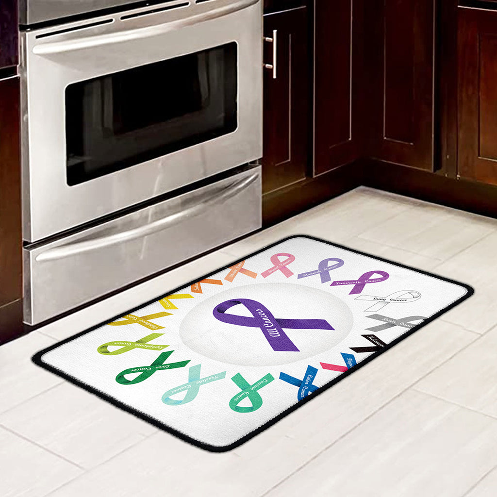 All Cancer Awareness Ribbons Print Kitchen Mat