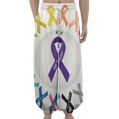 All Cancer Awareness Ribbons Print Lantern Pants