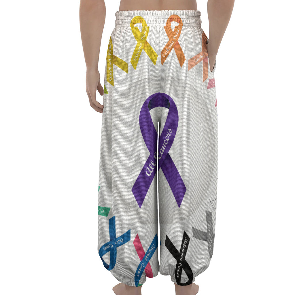 All Cancer Awareness Ribbons Print Lantern Pants