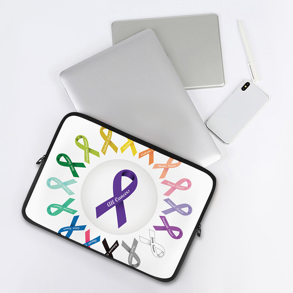 All Cancer Awareness Ribbons Print Laptop Sleeve