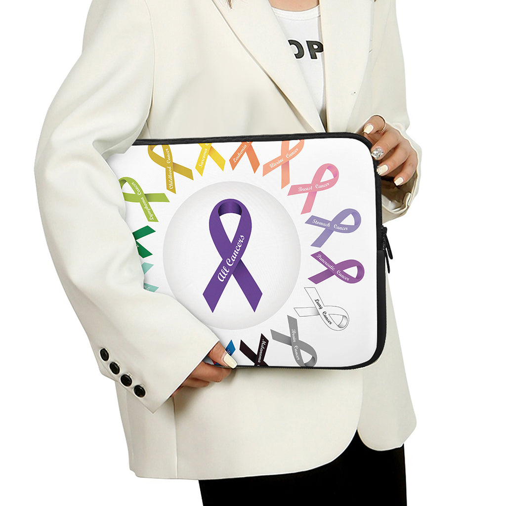 All Cancer Awareness Ribbons Print Laptop Sleeve