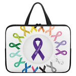 All Cancer Awareness Ribbons Print Laptop Sleeve With Handle