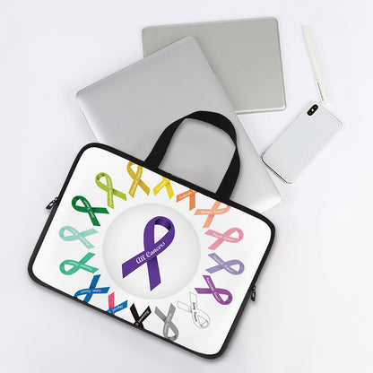 All Cancer Awareness Ribbons Print Laptop Sleeve With Handle