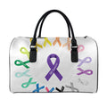 All Cancer Awareness Ribbons Print Leather Duffel Bag