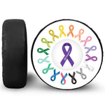 All Cancer Awareness Ribbons Print Leather Spare Tire Cover