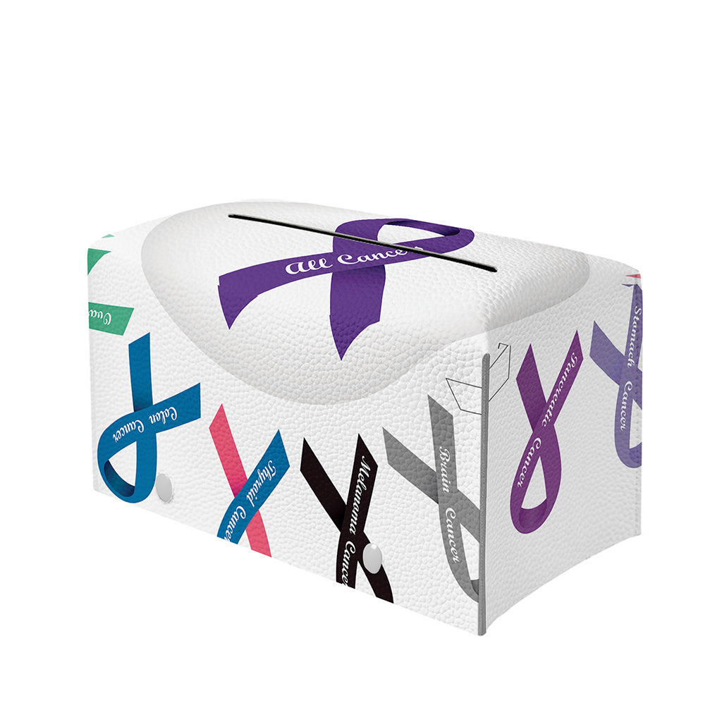 All Cancer Awareness Ribbons Print Leather Tissue Box Cover