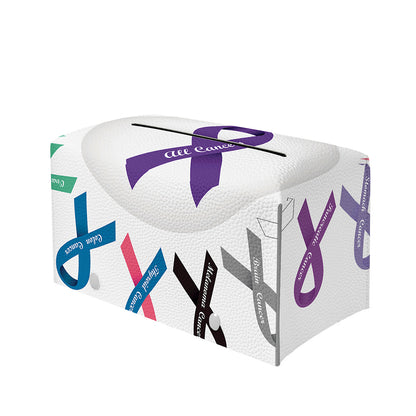 All Cancer Awareness Ribbons Print Leather Tissue Box Cover
