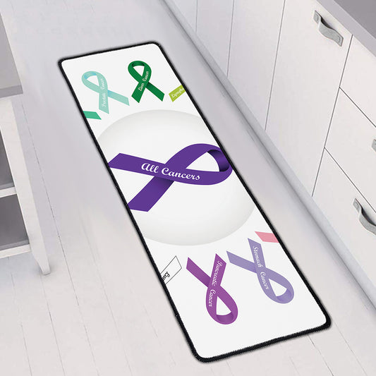 All Cancer Awareness Ribbons Print Long Kitchen Mat