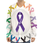 All Cancer Awareness Ribbons Print Long Sleeve Baseball Jersey