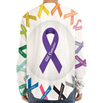 All Cancer Awareness Ribbons Print Long Sleeve Baseball Jersey
