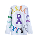 All Cancer Awareness Ribbons Print Long Sleeve Short Coat