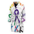 All Cancer Awareness Ribbons Print Men's Bathrobe