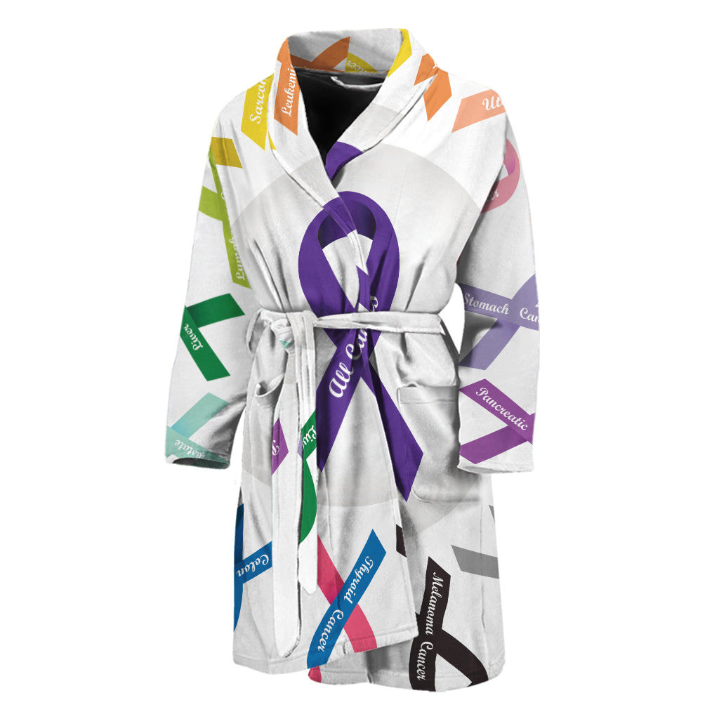 All Cancer Awareness Ribbons Print Men's Bathrobe