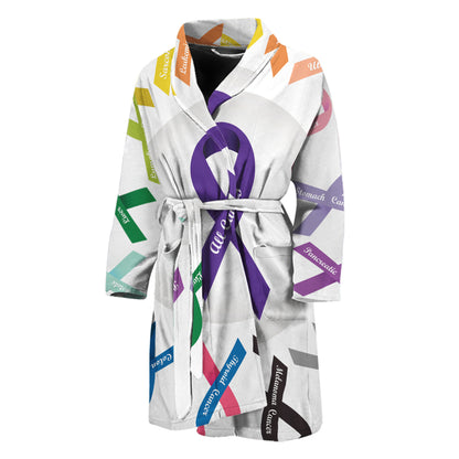 All Cancer Awareness Ribbons Print Men's Bathrobe