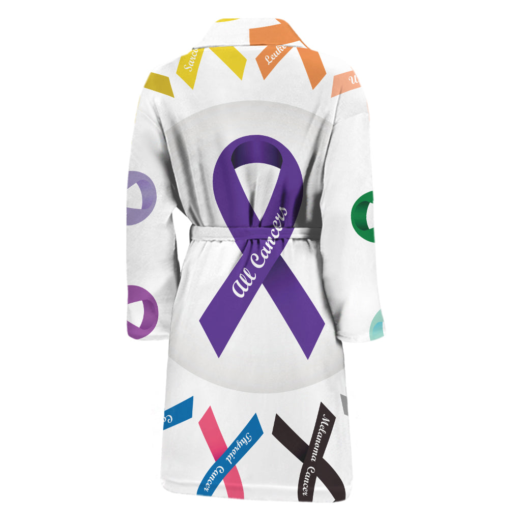 All Cancer Awareness Ribbons Print Men's Bathrobe