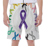 All Cancer Awareness Ribbons Print Men's Beach Shorts