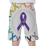 All Cancer Awareness Ribbons Print Men's Beach Shorts