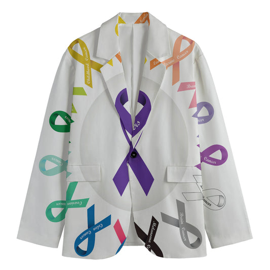 All Cancer Awareness Ribbons Print Men's Blazer