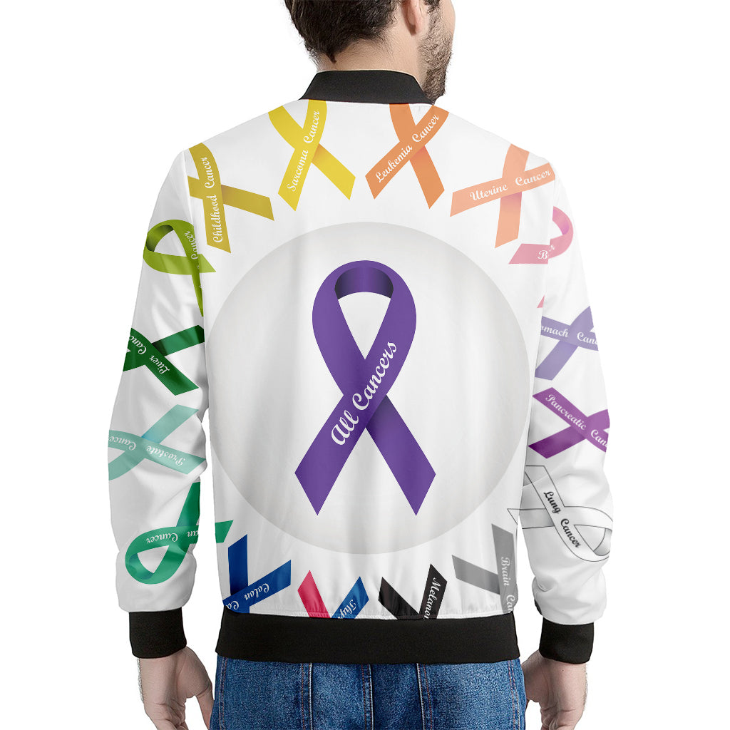All Cancer Awareness Ribbons Print Men's Bomber Jacket