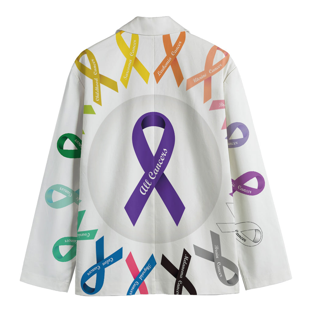 All Cancer Awareness Ribbons Print Men's Cotton Blazer