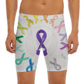 All Cancer Awareness Ribbons Print Men's Long Boxer Briefs