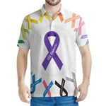 All Cancer Awareness Ribbons Print Men's Polo Shirt