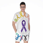 All Cancer Awareness Ribbons Print Men's Rompers