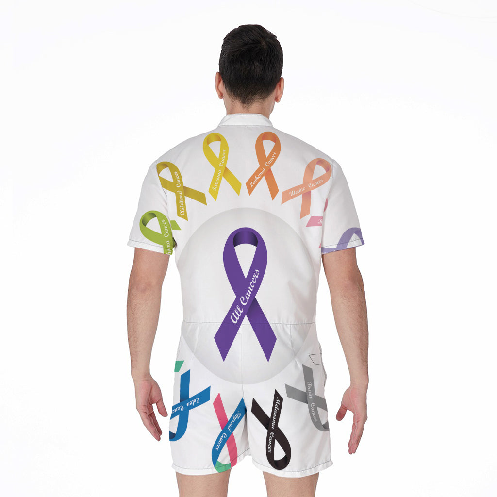All Cancer Awareness Ribbons Print Men's Rompers
