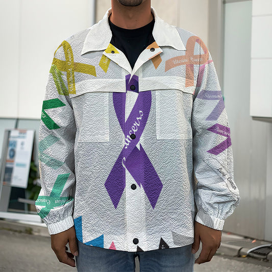 All Cancer Awareness Ribbons Print Men's Shirt Jacket