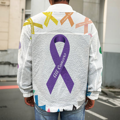 All Cancer Awareness Ribbons Print Men's Shirt Jacket