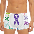 All Cancer Awareness Ribbons Print Men's Short Boxer Briefs