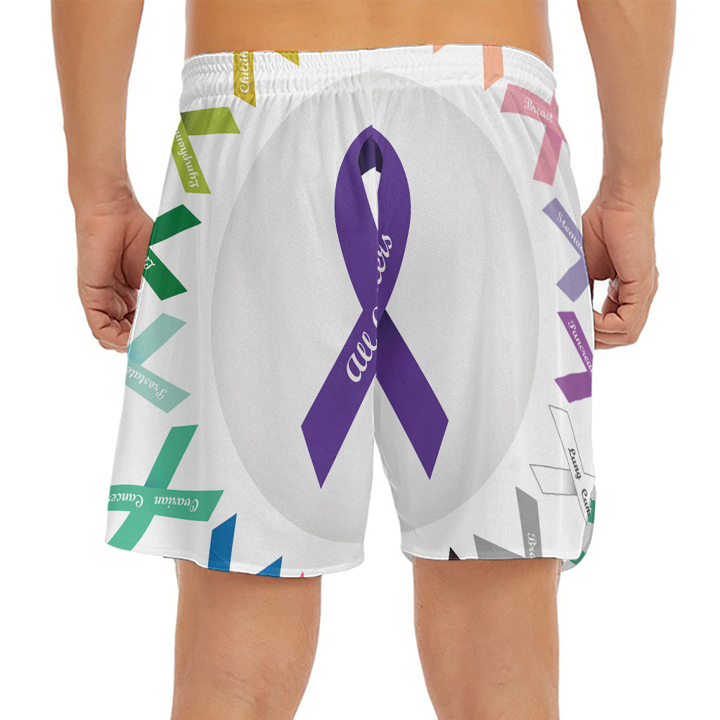 All Cancer Awareness Ribbons Print Men's Split Running Shorts