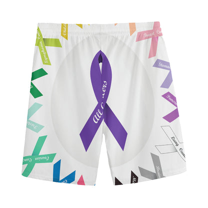 All Cancer Awareness Ribbons Print Men's Sports Shorts
