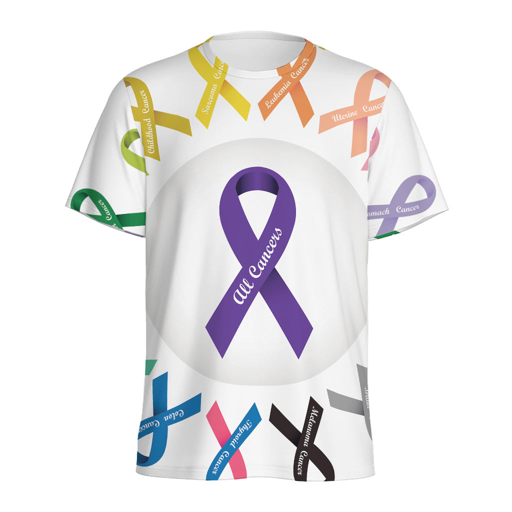All Cancer Awareness Ribbons Print Men's Sports T-Shirt