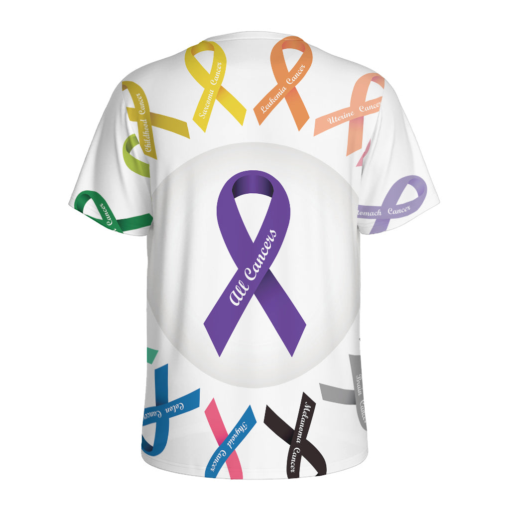 All Cancer Awareness Ribbons Print Men's Sports T-Shirt
