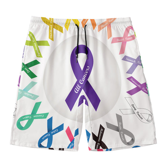 All Cancer Awareness Ribbons Print Men's Swim Trunks