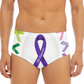 All Cancer Awareness Ribbons Print Men's Triangle Swim Briefs
