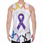 All Cancer Awareness Ribbons Print Men's Velvet Tank Top