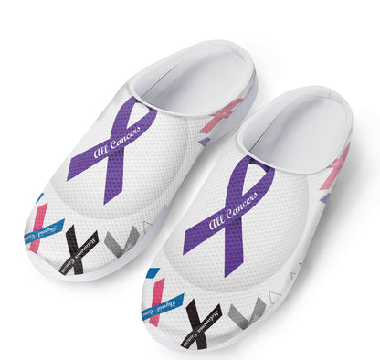 All Cancer Awareness Ribbons Print Mesh Casual Shoes