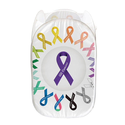 All Cancer Awareness Ribbons Print Mesh Laundry Hamper