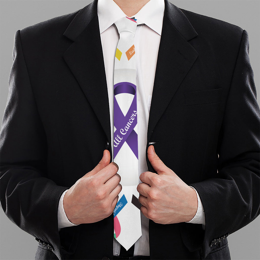 All Cancer Awareness Ribbons Print Necktie