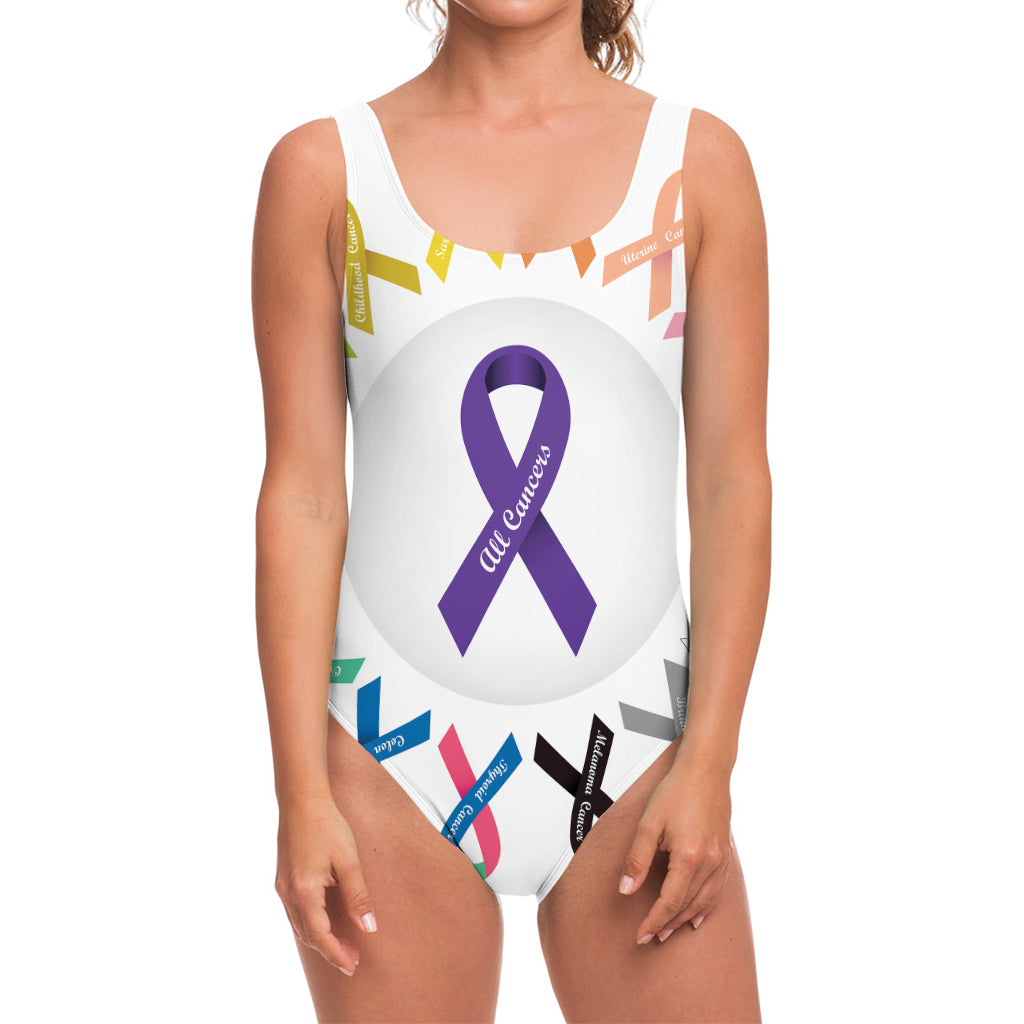 All Cancer Awareness Ribbons Print One Piece Swimsuit