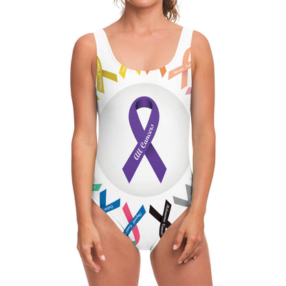 All Cancer Awareness Ribbons Print One Piece Swimsuit