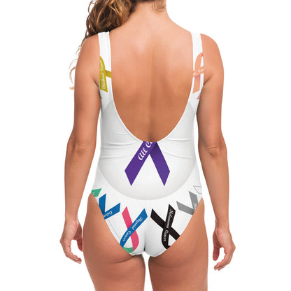 All Cancer Awareness Ribbons Print One Piece Swimsuit