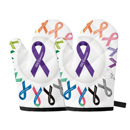 All Cancer Awareness Ribbons Print Oven Mitts