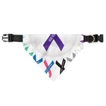 All Cancer Awareness Ribbons Print Over The Collar Dog Bandana