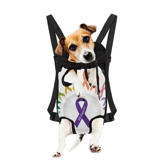 All Cancer Awareness Ribbons Print Pet Carrier Backpack