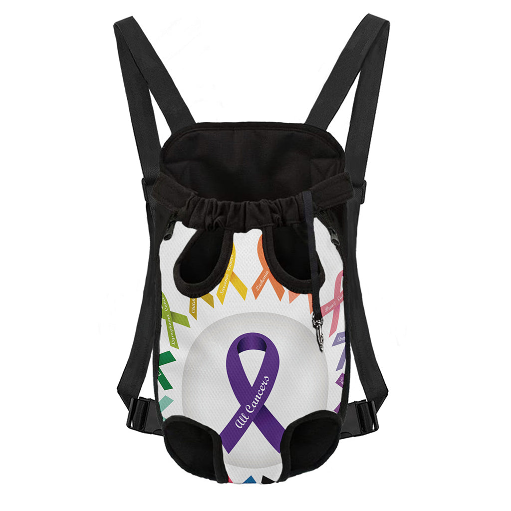 All Cancer Awareness Ribbons Print Pet Carrier Backpack