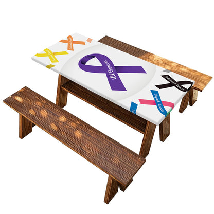 All Cancer Awareness Ribbons Print Picnic Table Cover